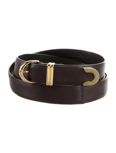 Pre-owned Khaite Leather Waist Belt In Brown