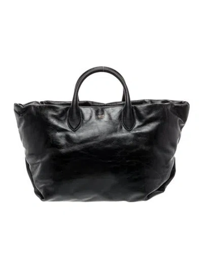 Pre-owned Khaite Leather Weekender Bag In Black