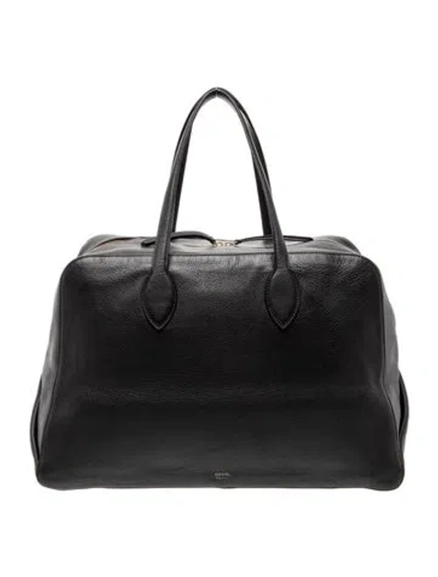 Pre-owned Khaite Leather Weekender Bag In Black