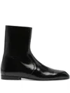 Khaite Colt Leather Ankle Boots In Black