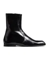 Khaite Colt Glossed-leather Ankle Boots In Black