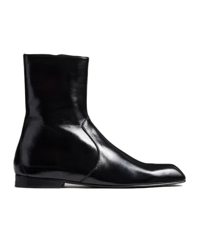 KHAITE LEATHER ZIP BOOTS