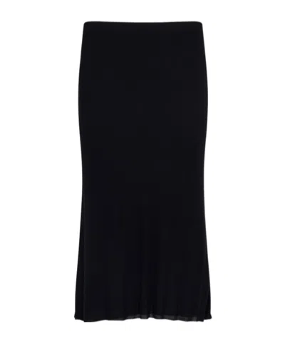 Khaite Leema Viscose Midi Skirt In Black