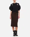 Khaite Leema Midi Skirt In Brown