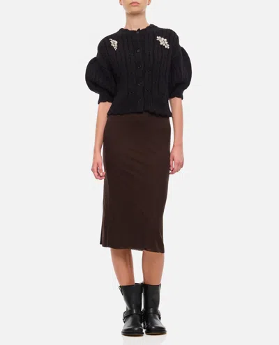 Khaite Leema Midi Skirt In Black