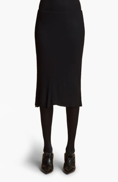 Khaite Leema Rib Sweater Skirt In Black