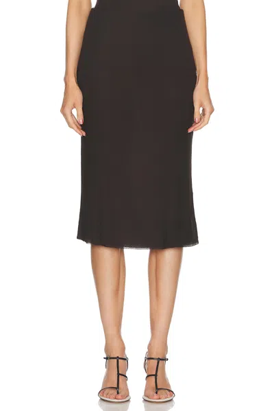 Khaite Leema Skirt In Dark Brown