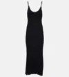 Khaite Leesal Ribbed Midi Dress In Black