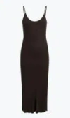 Khaite Leesal Viscose Midi Dress In Brown