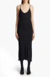 Khaite Leesal Ribbed Midi Dress In Black