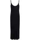 Khaite Leesal Ribbed Midi Dress In Black