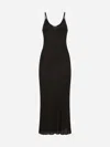 Khaite Leesal Viscose Midi Dress In Dark Brown