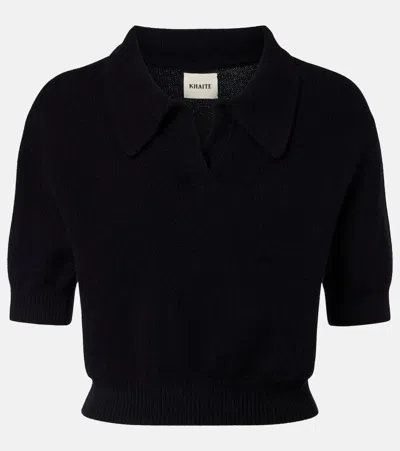 Khaite Leni Wool And Cashmere Top In Black