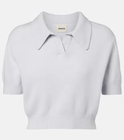 Khaite Leni Wool And Cashmere Top In Gray
