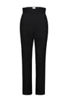Khaite Slim-fit Satin Trousers In Black