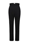Khaite Slim-fit Satin Trousers In Black