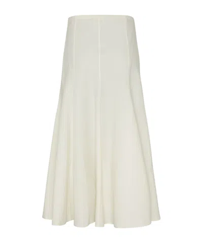 Khaite Lenno Midi Skirt In White