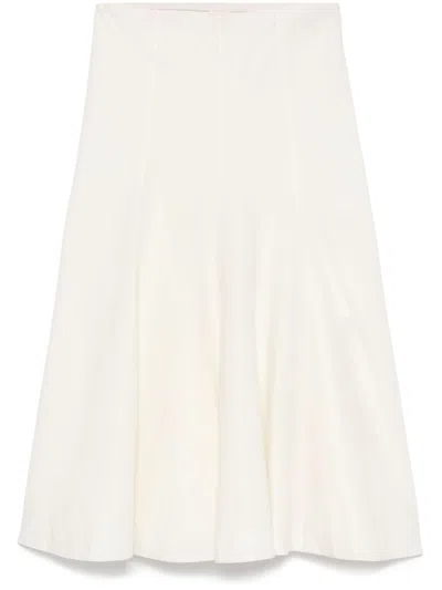 Khaite Lenno Midi Skirt In White
