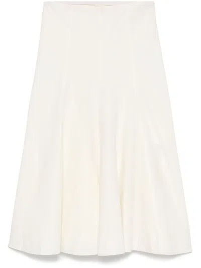 Khaite Silk And Cotton Organza Skirt In White