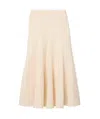 Khaite Lenno Silk And Cotton-blend Midi Skirt In Nude