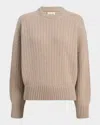 Khaite Lennox Cashmere Rib Crewneck Sweater In Neutral