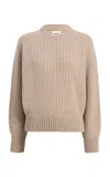 Khaite Lennox Ribbed Cashmere Sweater In Neutral