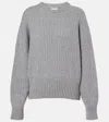 Khaite Lennox Ribbed-knit Cashmere Sweater In Gray
