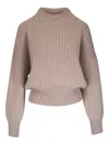 Khaite Lennox Ribbed Sweater In Brown