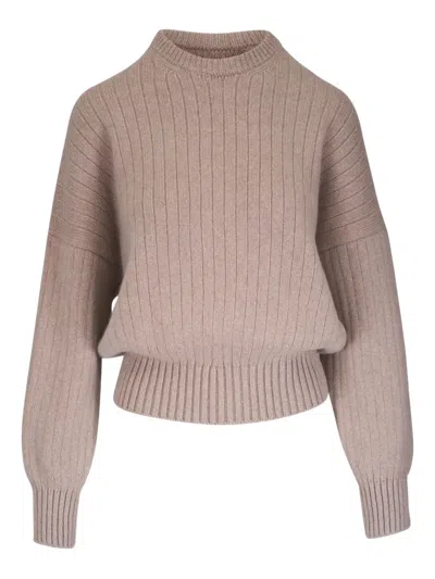 Khaite Lennox Ribbed Sweater In Brown