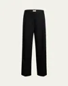 Khaite Lenton Pleated Straight Leg Pants In Black
