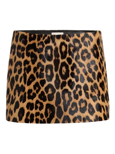 Khaite Leopard-print Mini Skirt In Animal Print