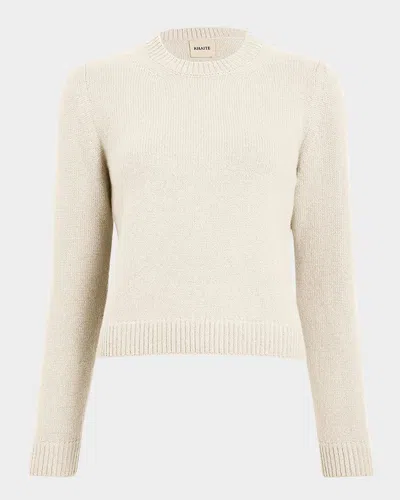 Khaite Leta Cashmere Crewneck Sweater In Glaze