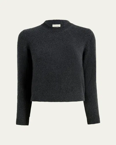 Khaite Leta Cashmere Crewneck Sweater In Gray
