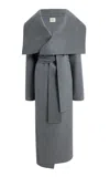 Khaite Levitt Belted Double-faced-cashmere Coat In Grey