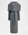 Khaite Levitt Cashmere Wrap Coat In Gray