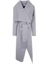 Khaite Wrap-belt Wool Coat In Gray