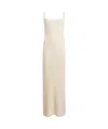 Khaite Lex Fisherman Rib Silk Knit Gown In Nude