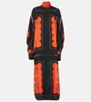 Khaite Lexi Scarf-neck Long-sleeve Maxi Silk Dress In Orange Multi