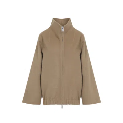 KHAITE LIGHT BROWN ZIP-FRONT JACKET