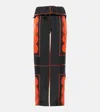 Khaite Lilila Ruffled Printed Silk-twill Midi Skirt In Orange