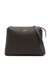Khaite Medium Lina Grain Leather Crossbody Bag In Brown