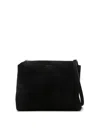 Khaite Lina Medium Suede Cross-body Bag In Negro