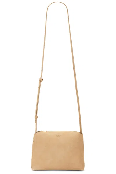 Khaite Lina Medium Suede Shoulder Bag In Neutrals