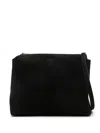 Khaite Medium Lina Suede Crossbody Bag In Black