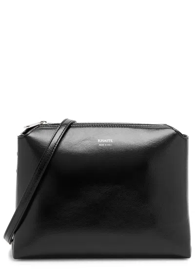 Khaite Lina Medium Leather Cross-body Bag In Black