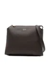 Khaite Medium Lina Grain Leather Crossbody Bag In Brown