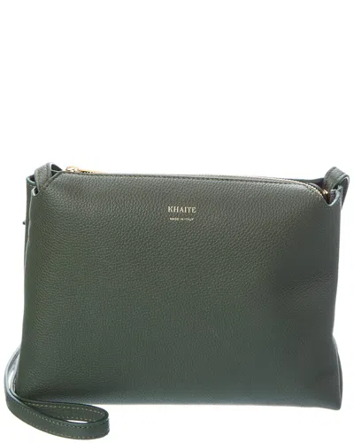 Khaite Lina Medium Leather Crossbody In Green