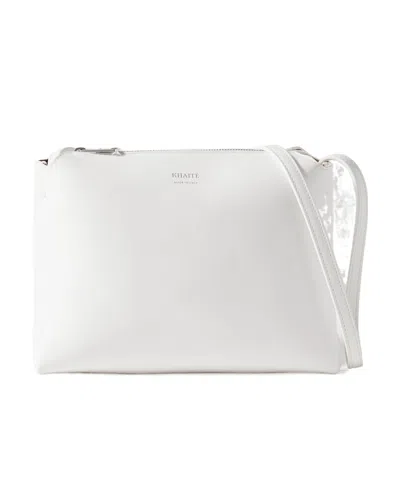 Khaite Lina Medium Logo Shoulder Bag In White