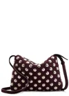Khaite Lina Medium Studded Suede Cross-body Bag In Burgundy