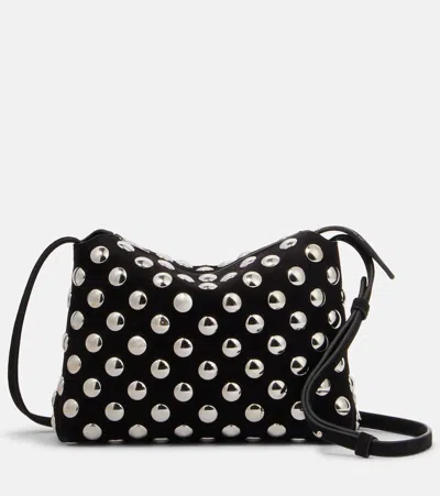 Khaite Lina Medium Studded Suede Crossbody Bag